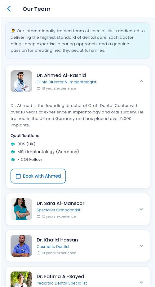 Craft Dental Center (App) screenshot 2