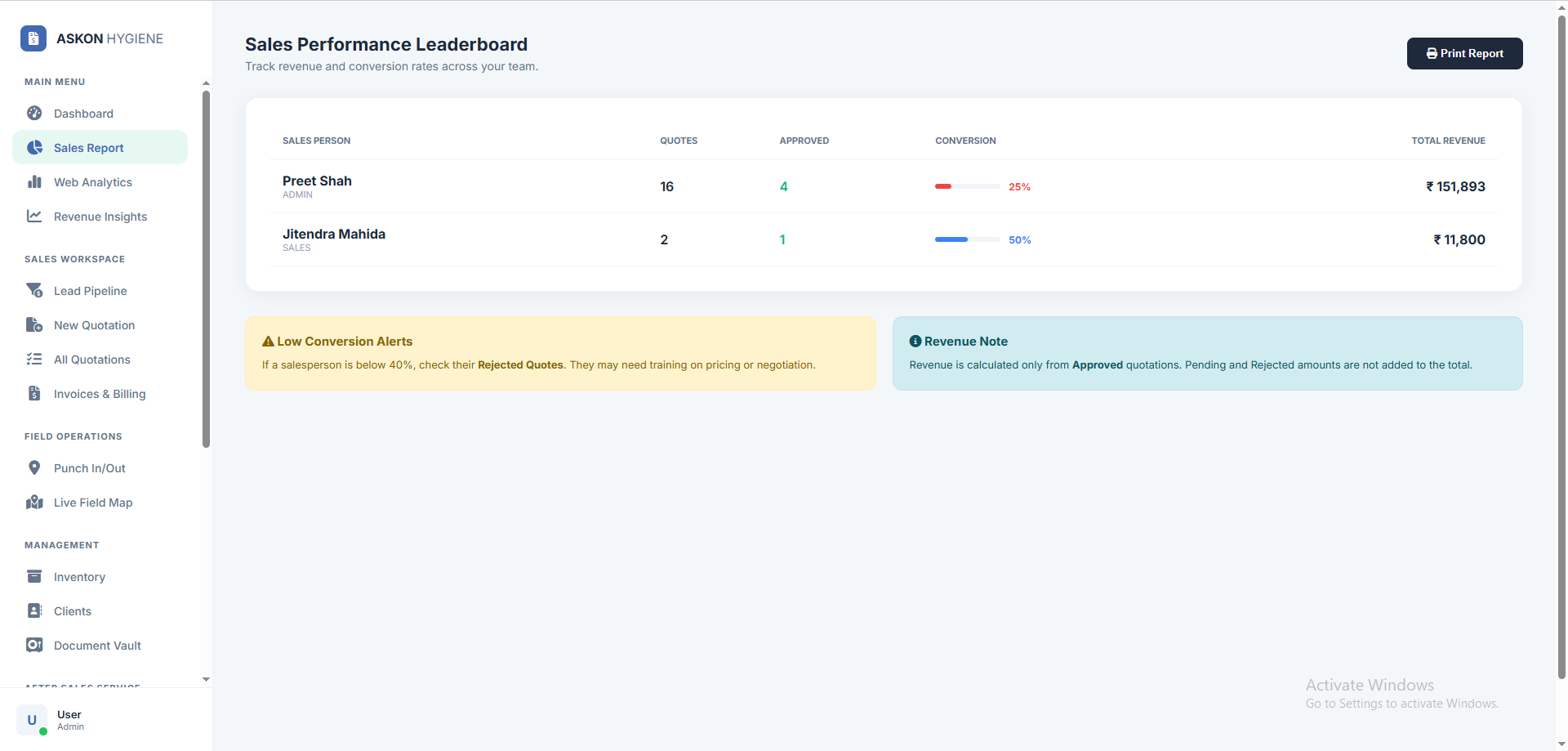 Askon Hygiene Custom Software Development screenshot 3