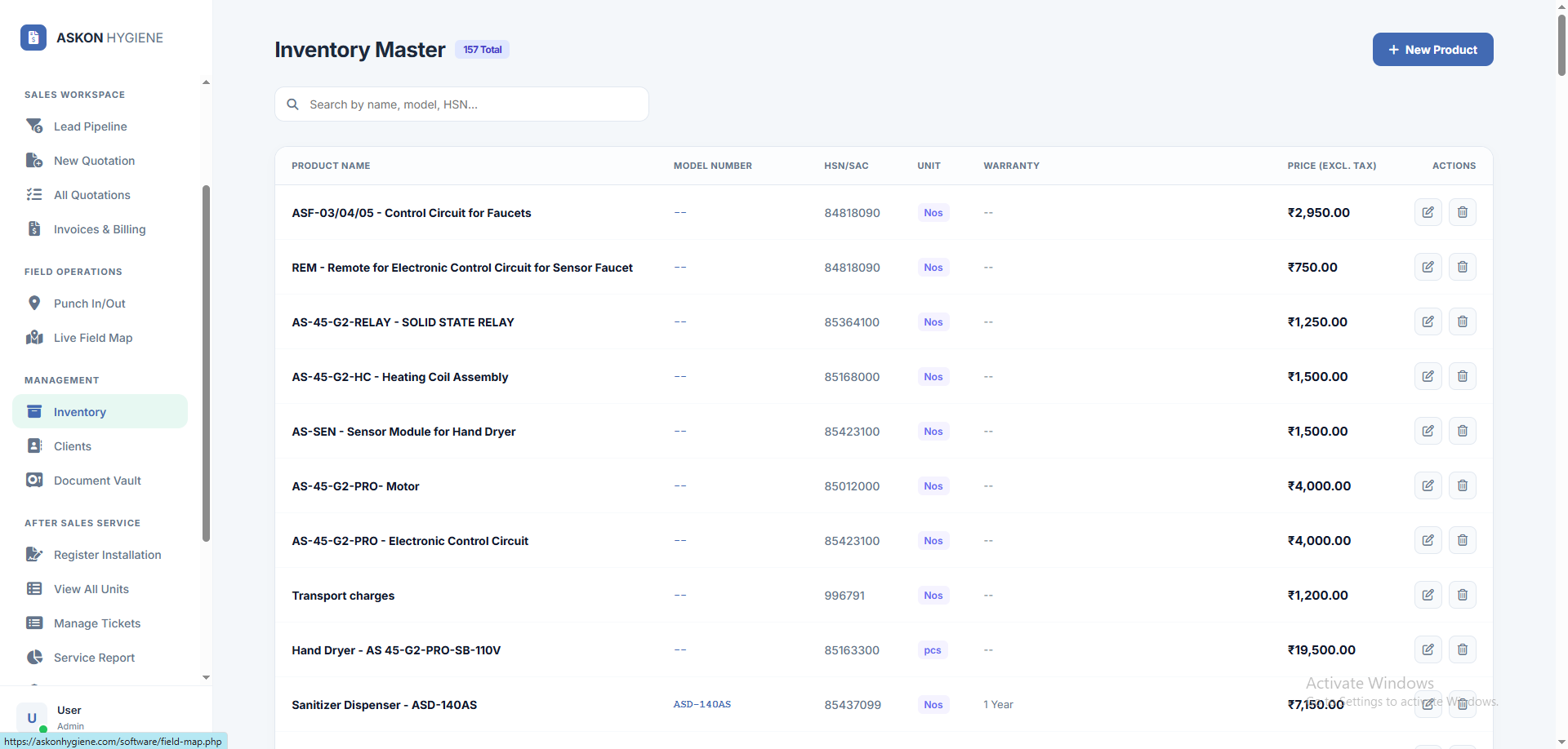 Askon Hygiene Custom Software Development screenshot 9