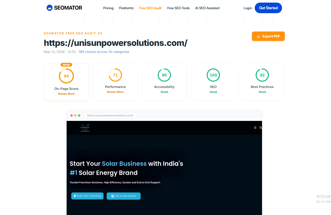 Unisun Power Solution WordPress SEO Optimization screenshot 5